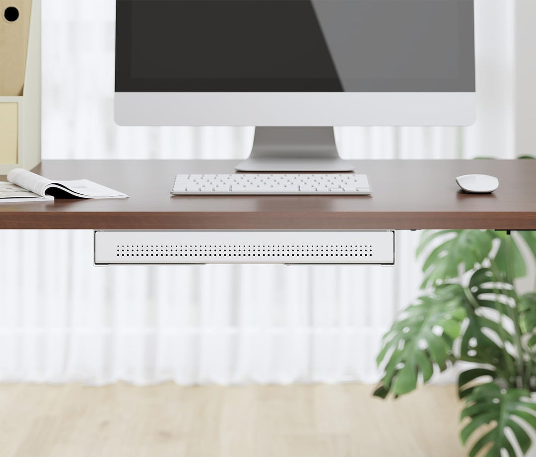 Ergolutions® Unterbau Schublade Slimline Weiss - Flache, Einfache Montage, Vollauszug, Für Büromater
