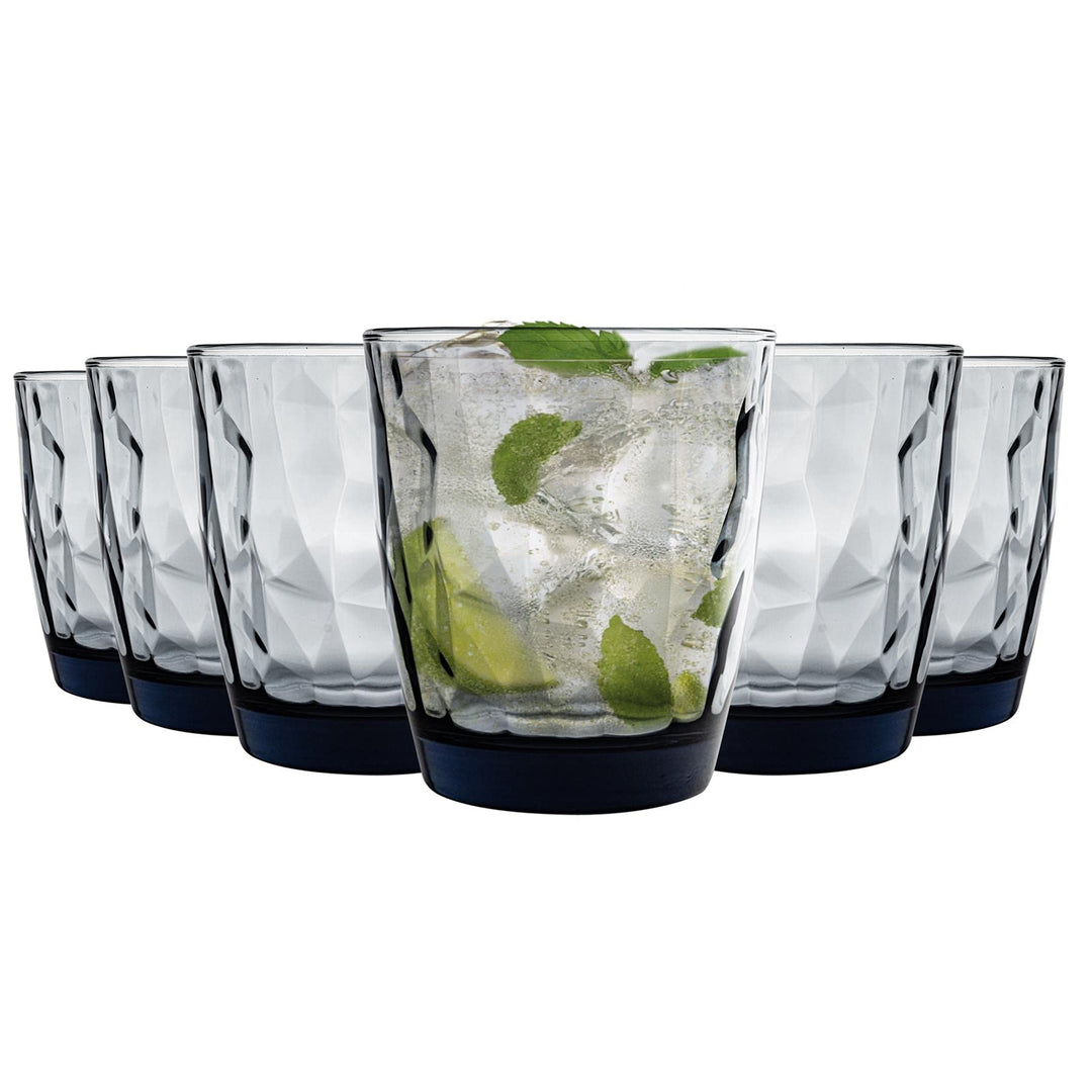 Bormioli Rocco Diamond -Wassergläser - 390ml - Blau - Pack Von 12