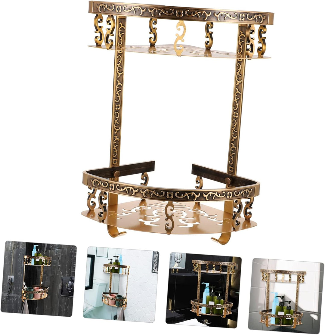 Cabilock Eckregal Aluminium Wandmontage Badezimmer Regal Mit Doppelter Ecke Rostfrei Starke Tragkraf