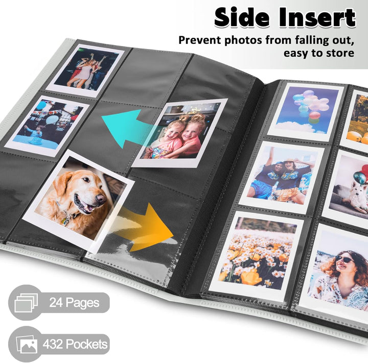 FORETOY Fotoalbum mit 432+1 Taschen für 3 Zoll Film - kompatibel mit Fujifilm Instax Mini 12 11 9 8