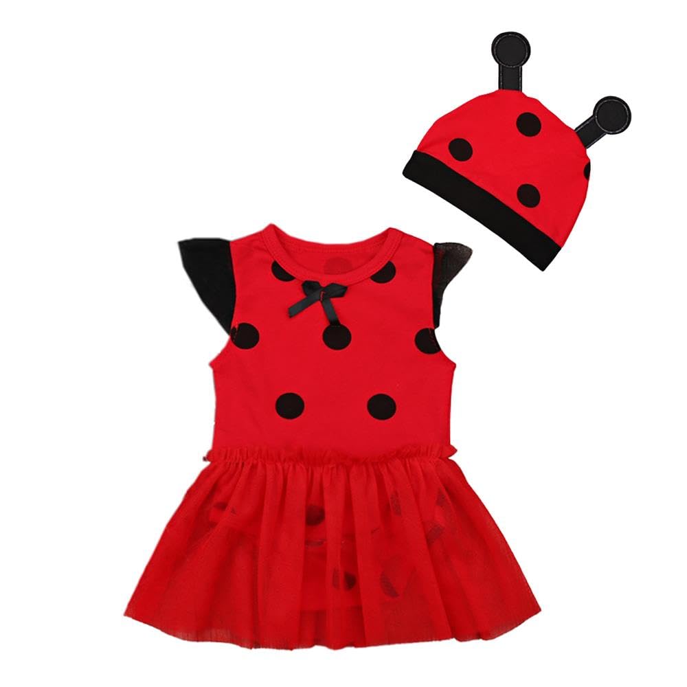 Lito Angels Gepunktetes Heldinnenmädchen Gepunktetes Heldinnenmädchen Kostüm Kleid für Baby Mädchen,