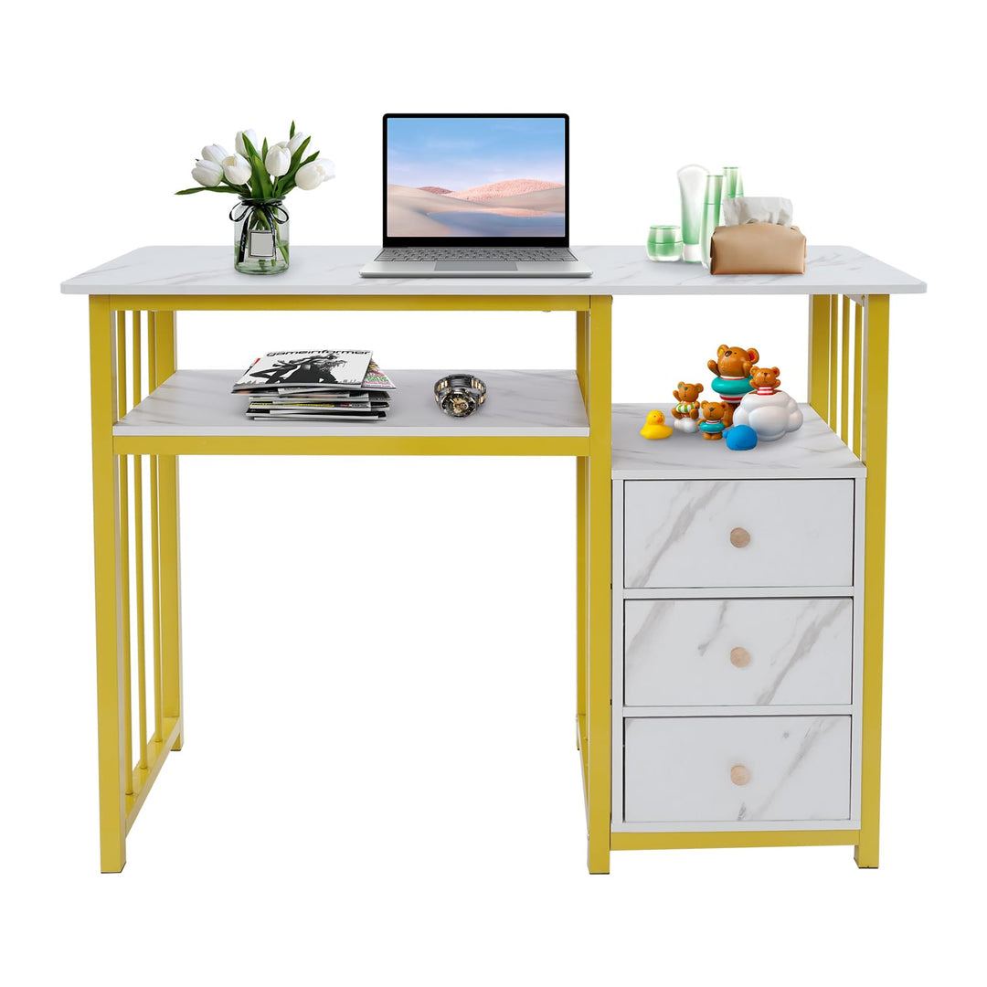 Maniküretisch 100cm 3 Schubladen Nageltisch, Nagelstudio Tisch weiss | 100x40cm, 3 Schubladen, MDF +