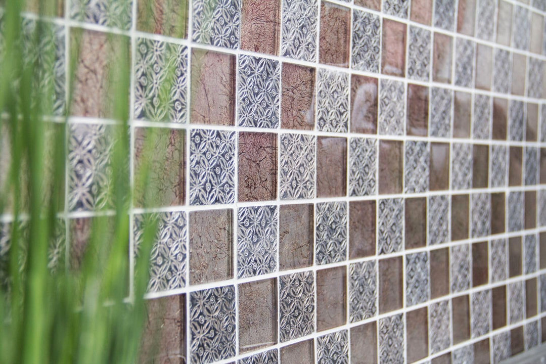 Glasmosaik Quadrat Crystal/Resin Optik mix Transluzent Transparent 3D, Mosaikstein Format: 48x48x8 m