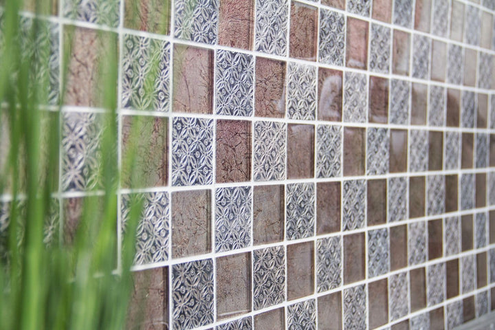 Glasmosaik Quadrat Crystal/Resin Optik mix Transluzent Transparent 3D, Mosaikstein Format: 48x48x8 m