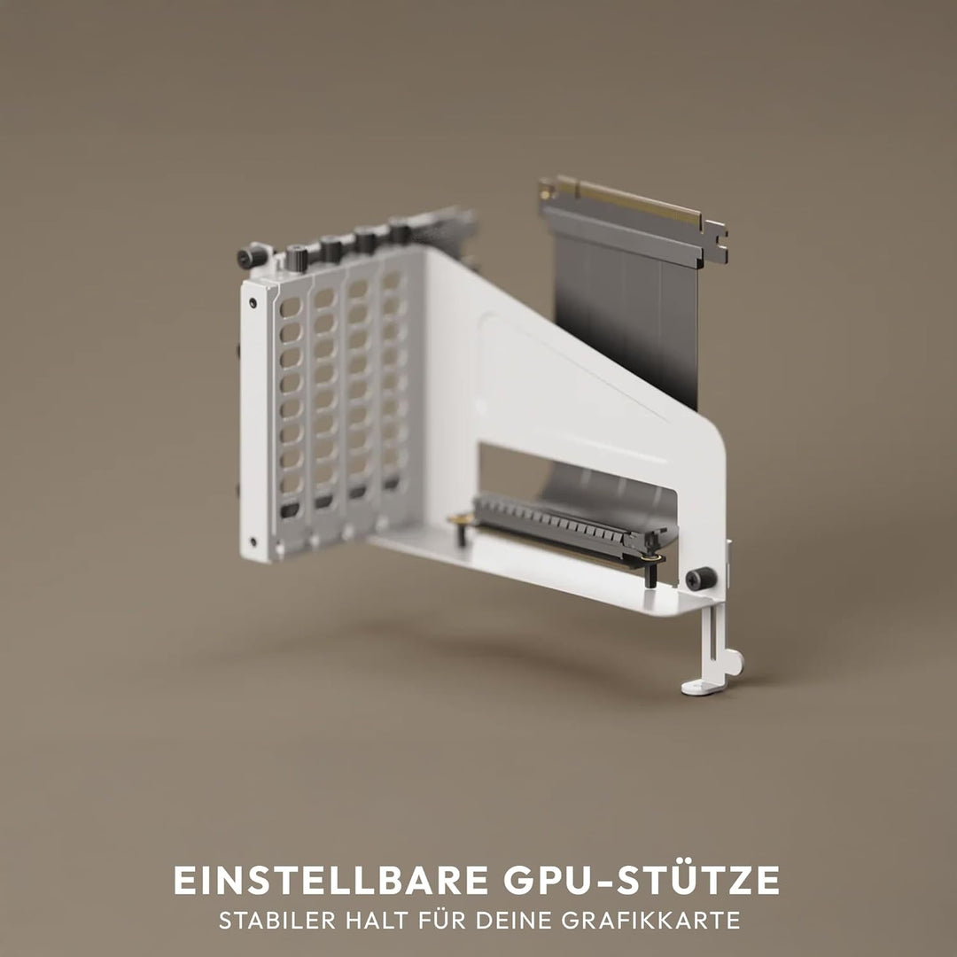HAVN Universal Vertical GPU Kit Weiss – Vertikale Grafikkarten-Halterung mit PCIe 5.0 Riser-Kabel (1