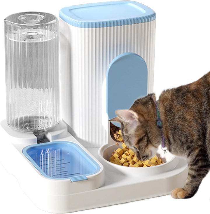 Automatic Cat Feeder, 2 In 1 Purpose Food Dispenser &amp; Water Bowl Set, Large Capacity Design, Removab