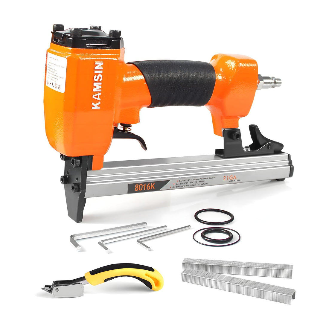 KAMSIN 8016K Pneumatischer Polsterhefter 21 Gauge Typ 80 Polsterhefter, 12,8 Krone, 6–16 mm Länge fü