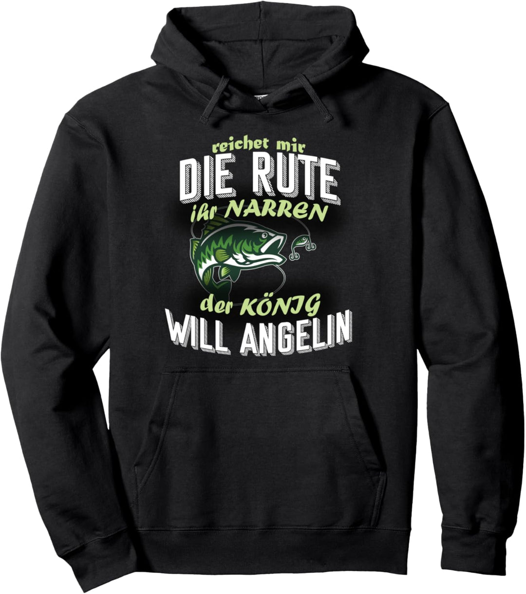 Reicht Mir Die Rute Ihr Narren Der König Will Angeln Retro Pullover Hoodie