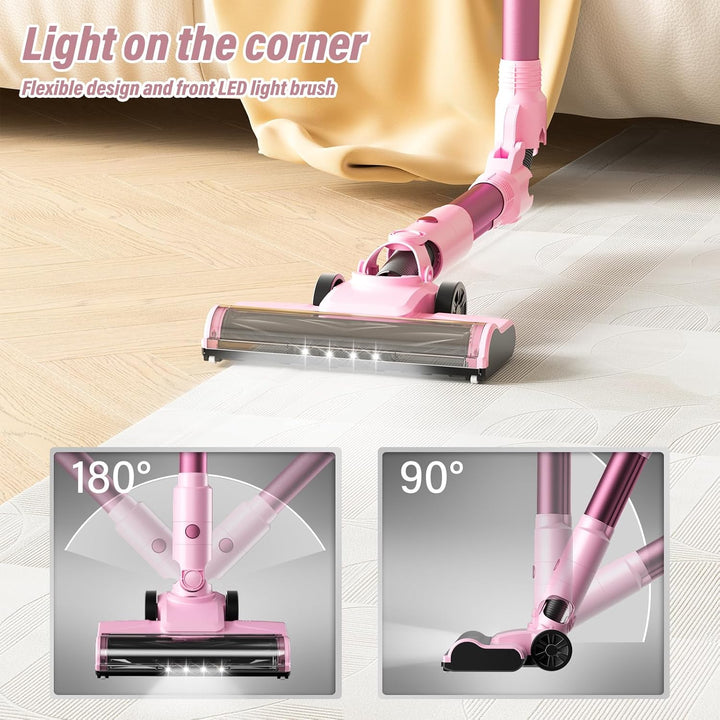 Stanew Akku Staubsauger Faltbar, 33Kpa Kabelloser Staubsauger, 320W Cordless Vacuum Cleaner, 40Min.