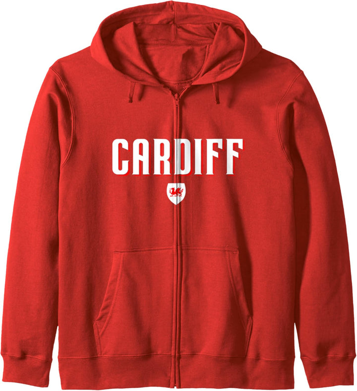 Cardiff Welsh Souvenir - Cymru Red Dragon Flag of Wales Kapuzenjacke