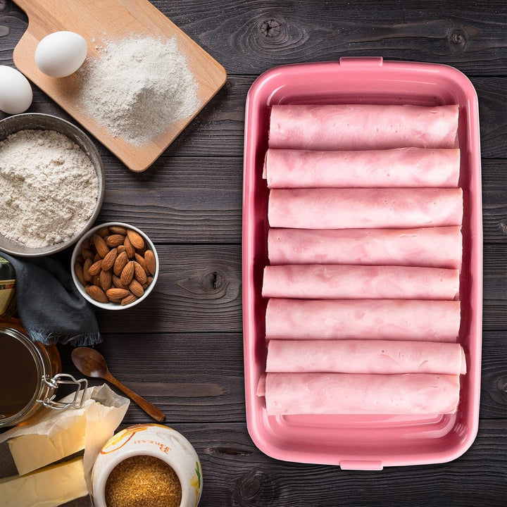 PracticDomus Hochwertige Aufschnitt-Boxen, Frischhaltedose für Aufschnitt Deli System. Optimale Aufb