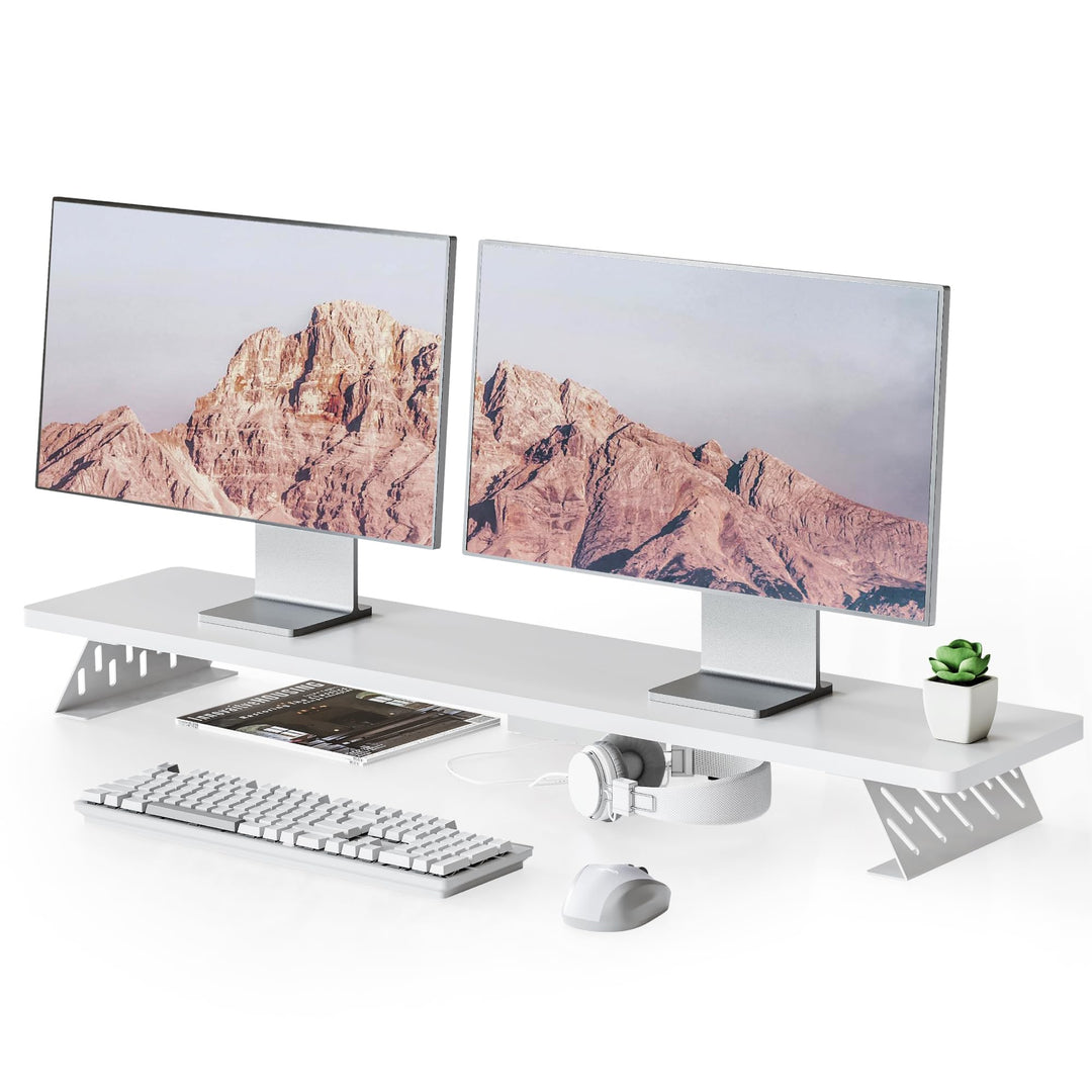 Fenge Dual Monitorständer mit Modernen Metallfüssen Multifunktionaler Bildschirmständer für Computer