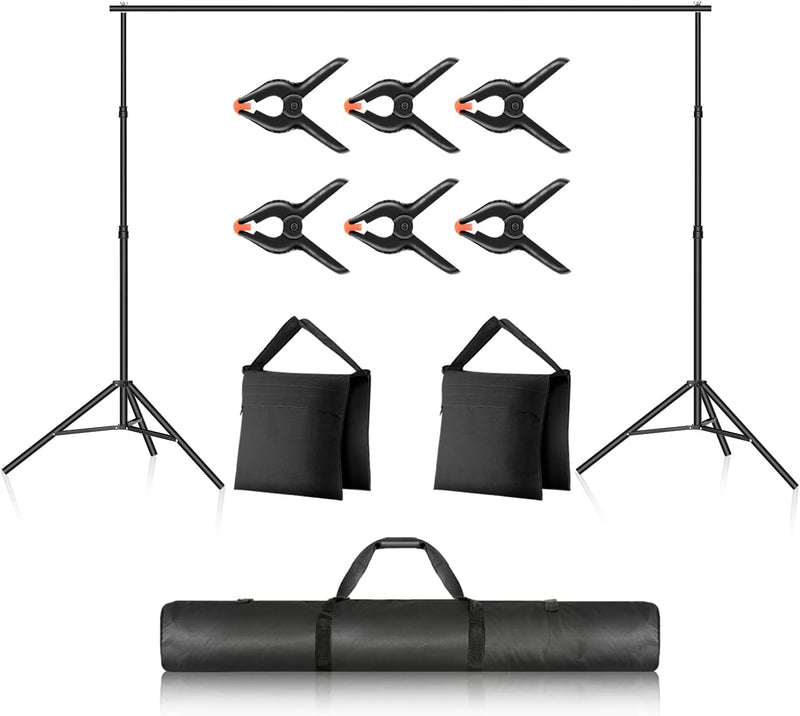 Neewer Fotostudio Hintergrund-Unterstützungssystem, 2x3m, verstellbarer Hintergrundständer mit 4 Que