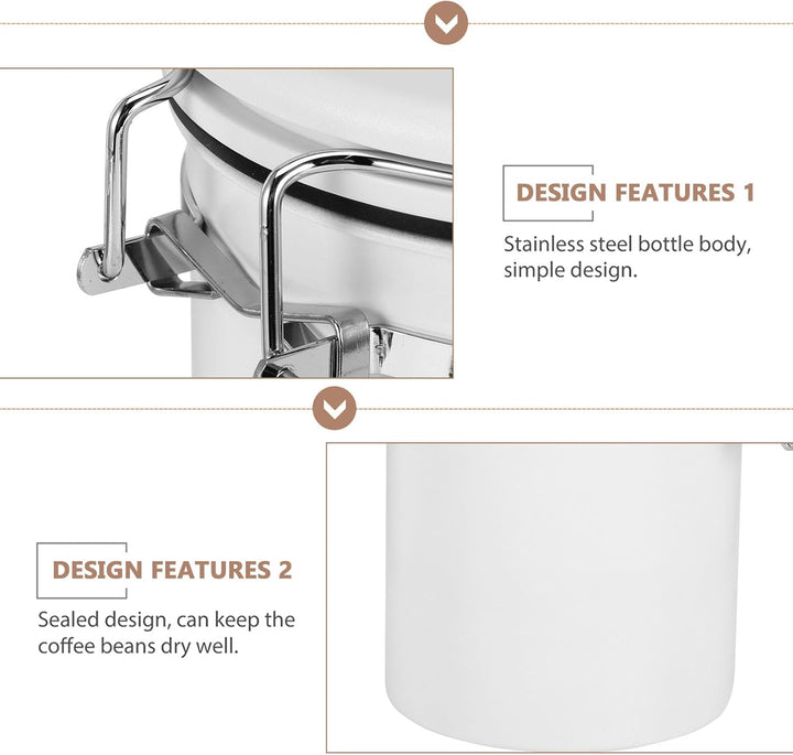 ZONJIE Kaffeekanister luftdicht, 2.8L Kaffeebohnenbehälter aus Edelstahl, 1 kg Bohnen Vakuum-Kaffeed