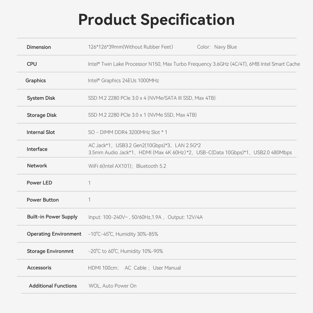 Beelink Mini PC, EQ13 Intel Alder Lake N200 Prozessor(bis zu 3.70GHz),16GB DDR4 RAM 500GB PCIe3.0 SS