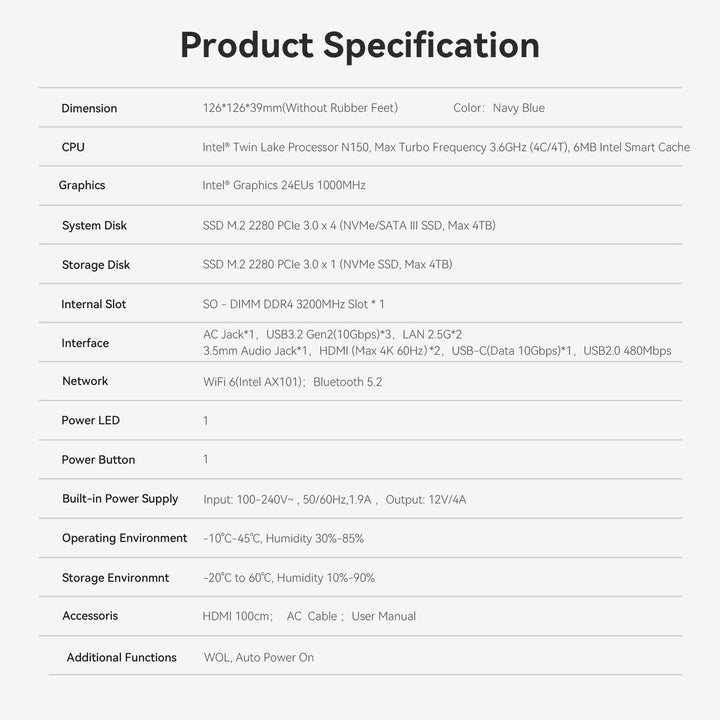 Beelink Mini PC, EQ13 Intel Alder Lake N200 Prozessor(bis zu 3.70GHz),16GB DDR4 RAM 500GB PCIe3.0 SS