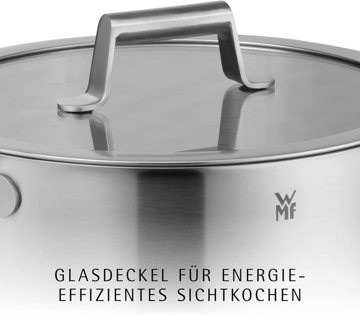 WMF Comfort Line Topfset Induktion 5-teilig, Kochtopf Set mit Glasdeckel, Cromargan Edelstahl mattie