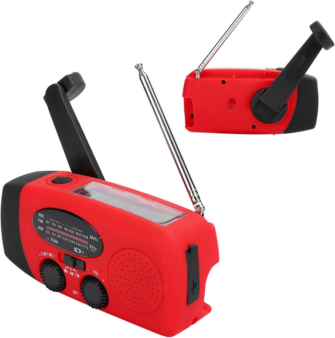 Notfallradio, Radio Tagbares Solar Handkurbelradio, Wiederaufladbar mit NOAA Funktion LED Licht Kata