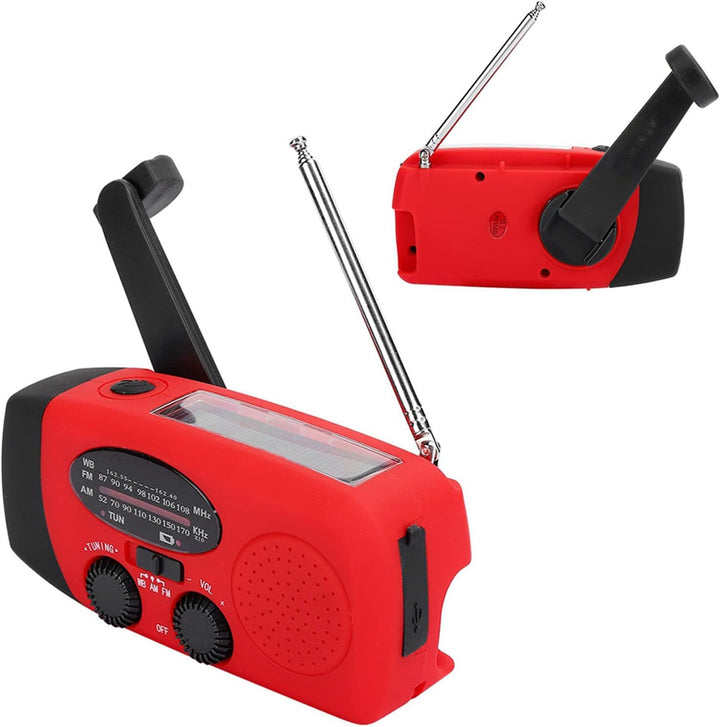 Notfallradio, Radio Tagbares Solar Handkurbelradio, Wiederaufladbar mit NOAA Funktion LED Licht Kata