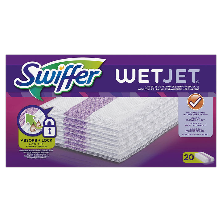 Swiffer WetJet All-in-1 Bodenwischer 20 Nachfülltücher für fast alle Böden, für schnelles & einfache