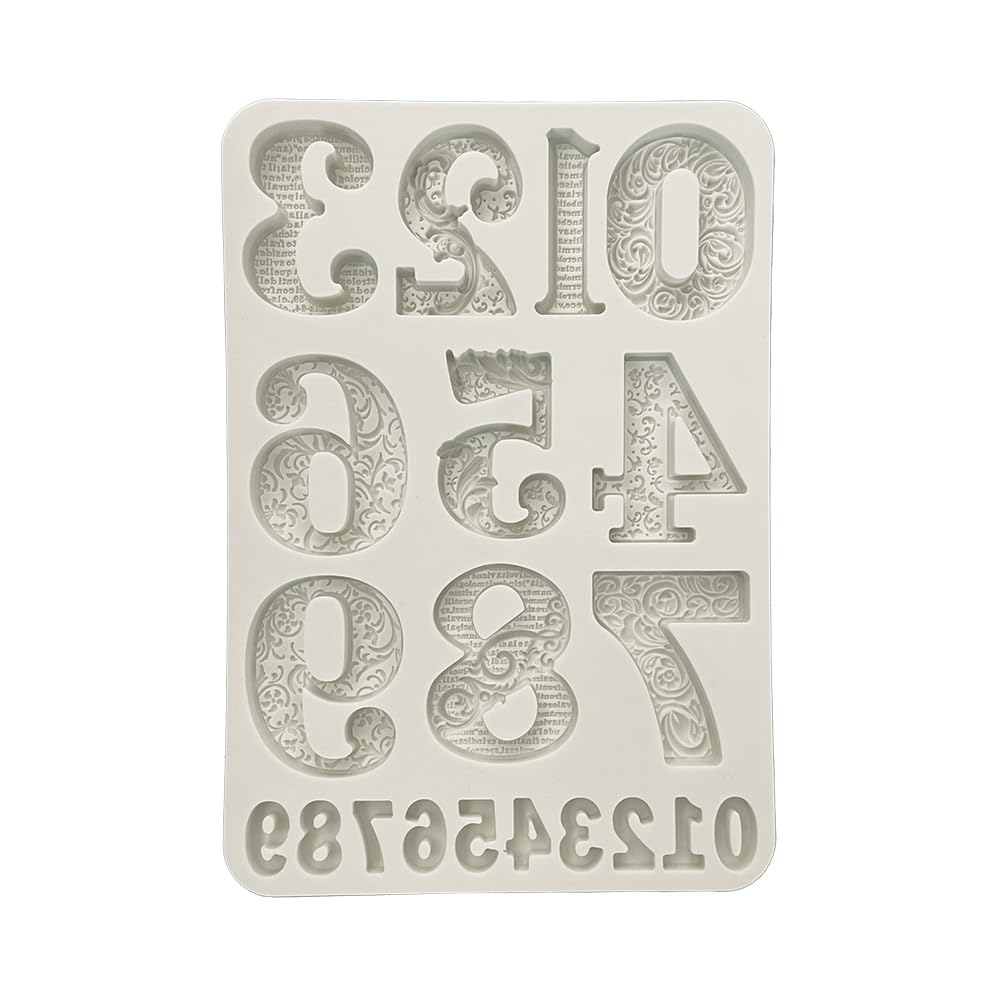 Stamperia - Silicon Mould A5 for Scrapbooking, Albums, Bullet Journals and More, Numbers, Non-Stick,