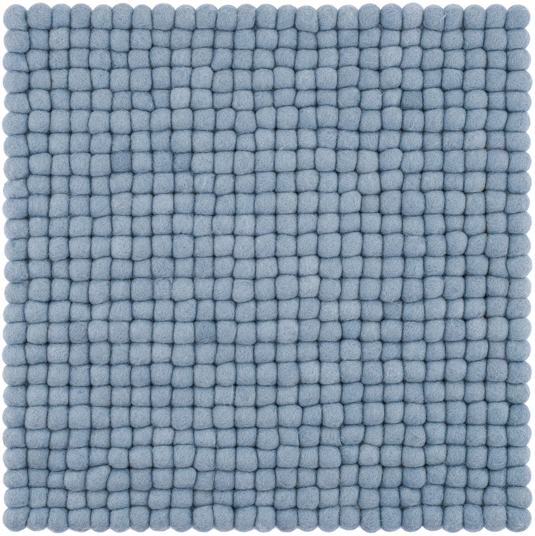 myfelt Filzkugel-Sitzauflage Stuhlauflage - Mia - quadratisch, 36x36 cm, Hellblau, Hellblau