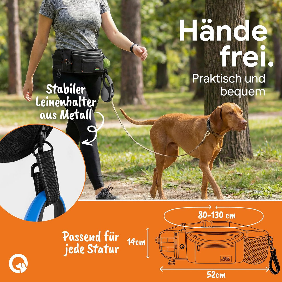 Leckerlitasche für Hunde I Bauchtasche mit Schnellzugriff inkl. wechselbarer Innentasche & Leinenhal