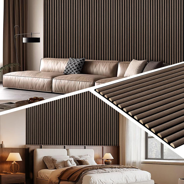 2X Akustikpaneele 120×60cm – 1,44 m² 3D Halbrunde Holzlamellen Wandpaneele auf MDF & Akustikfilz, Mo