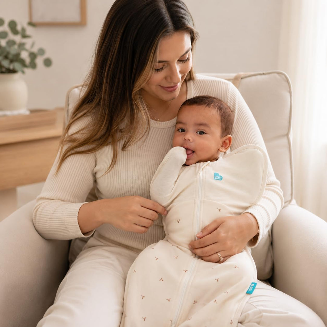 Love To Dream™ Swaddle UP™, Klein 3,5–6 kg – Twigs Oatmeal, enge Passform, unterstützt gesunde Schla