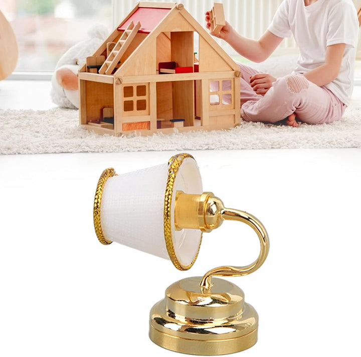 Miniatur-Wandlampe aus Metall für Puppenhaus, Mini-LED, warm, Wandleuchte, für Puppenhaus-Dekoration