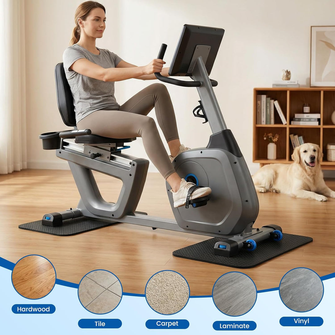 2 Stück Bodenschutzmatte Fitnessgerät, Bodenschutzmatten, Doppelseitiges Silikon Rutschfeste Matte,