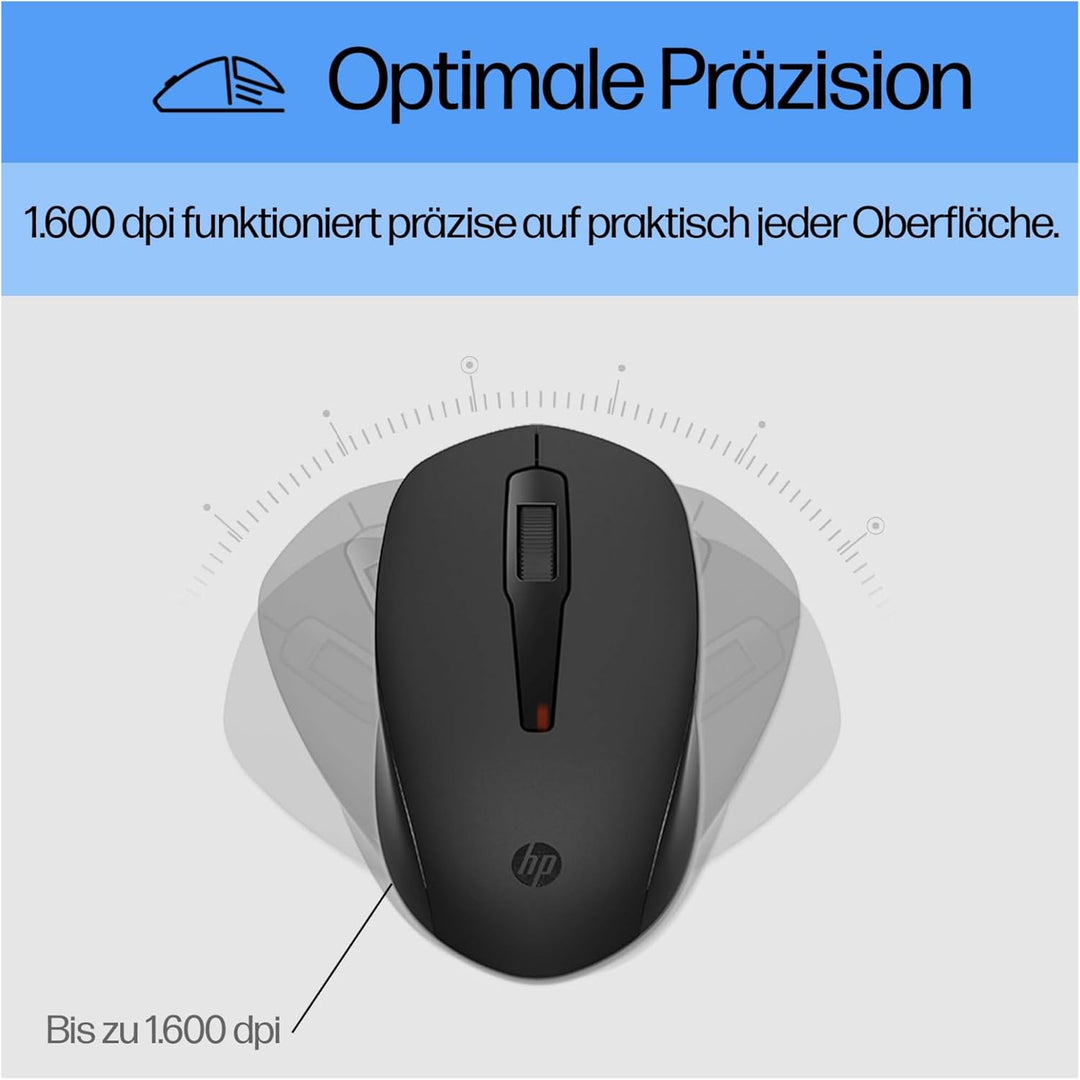 HP 150 Kabelgebundene Maus und Tastatur Combo 1600 DPI, ergonomisch gestaltet und leise Leistung, F1