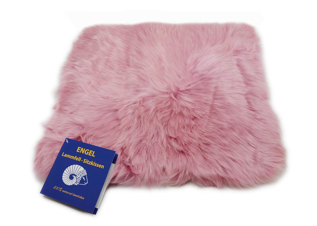 Reissner Lammfelle Sitzauflage DIANA-40-ROS aus Schaffell hochwollig quadratisch 40x40cm Altrosa, 40