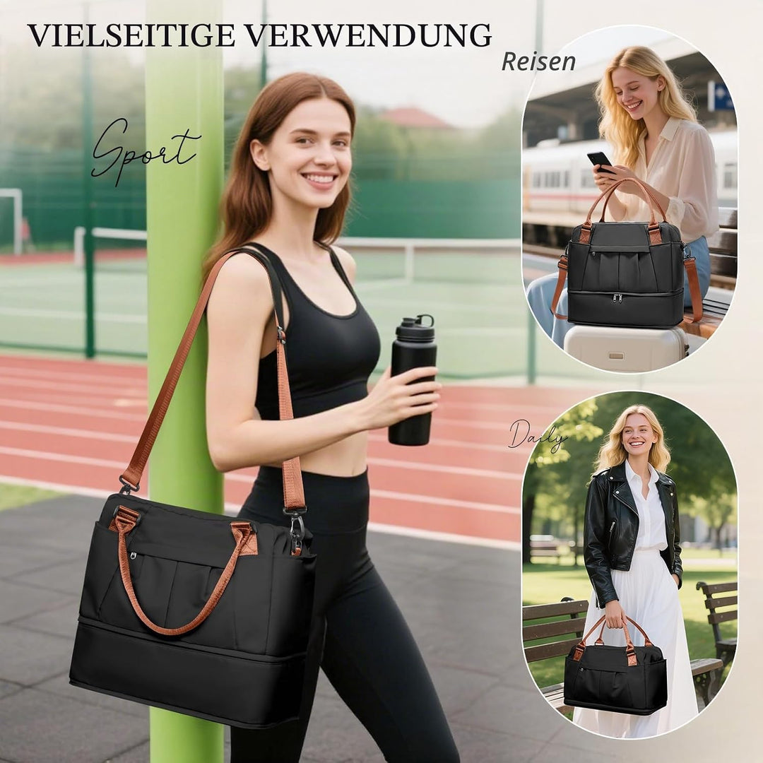 SEAFEW Reisetasche 24L, 40x30x20 Ryanair Handgepäck Tasche für Flugzeug Weekender Sporttasche Damen