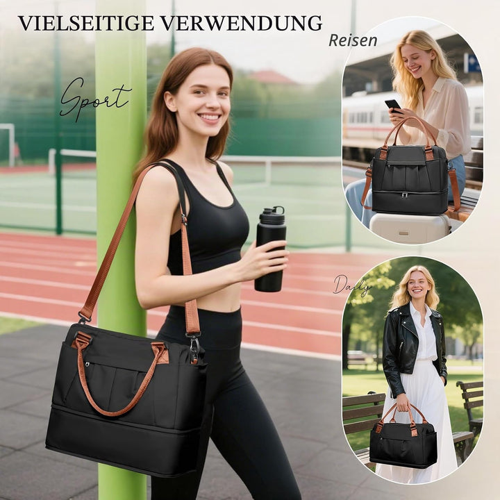 SEAFEW Reisetasche 24L, 40x30x20 Ryanair Handgepäck Tasche für Flugzeug Weekender Sporttasche Damen