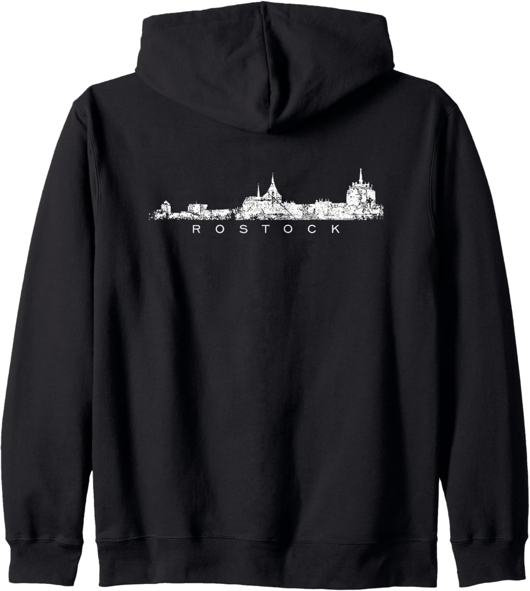 Rostocker Skyline (Vintage Weiss) Rostock Kapuzenjacke
