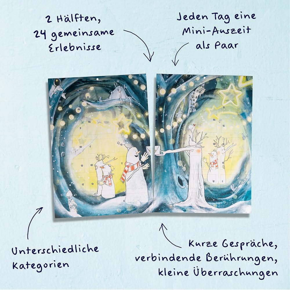 PaarMinuten Adventskalender 2024 – neu von Paarzeit. 24 Erlebnisse, echte Verbundheit für Paare, pas