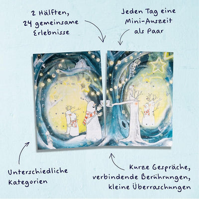 PaarMinuten Adventskalender 2024 – neu von Paarzeit. 24 Erlebnisse, echte Verbundheit für Paare, pas