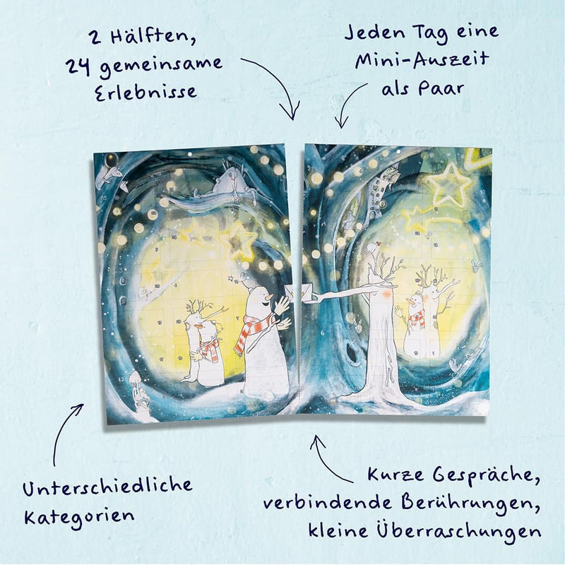 PaarMinuten Adventskalender 2024 – neu von Paarzeit. 24 Erlebnisse, echte Verbundheit für Paare, pas