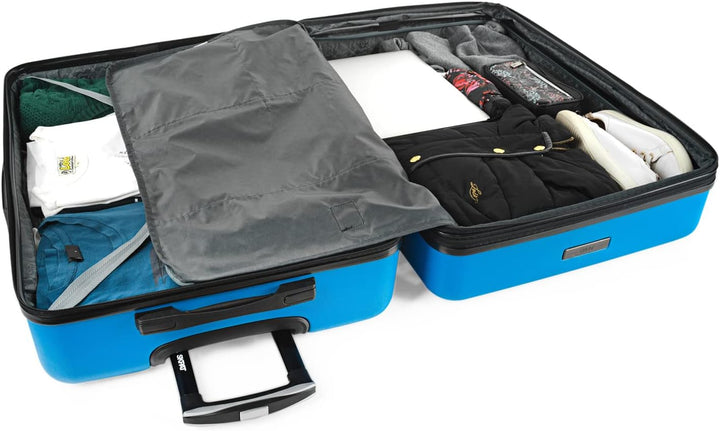 SKPAT Reisekoffer-Set, 4 Räder, Reisekoffer-Set, leicht, mit Zahlenschloss Elektrisches Blau M + L,