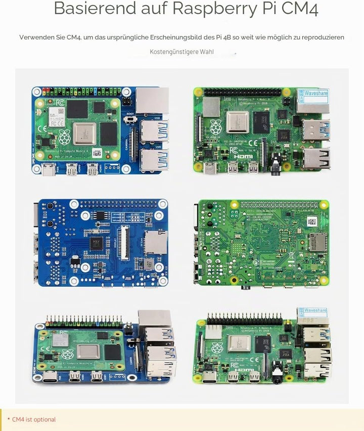 Waveshare CM4-to-Pi4-Adapter for Raspberry Pi CM4, Alternative Solution for Raspberry Pi 4B(Can be U