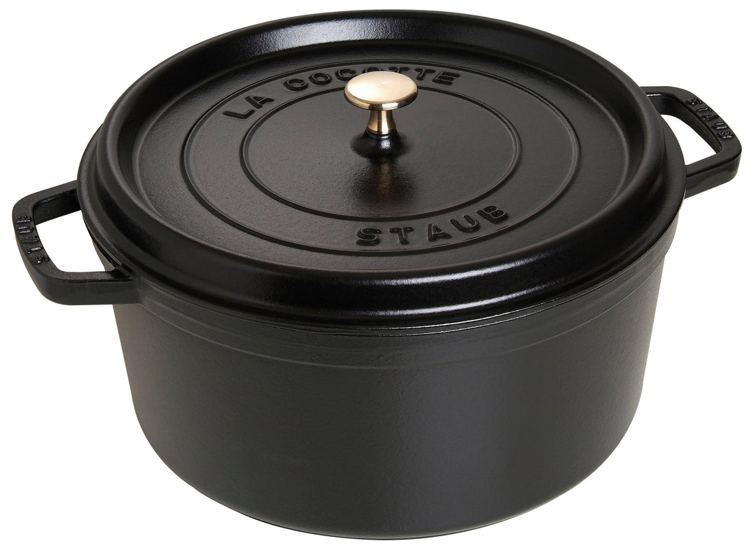 STAUB Gusseisen Bräter/Cocotte, Rund 30 cm, 8,35 L, Aromaregen Funktion für optimale Befeuchtung, Fü