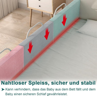 VA-Cerulean Rausfallschutz Bett, Boxspringbett Bettgitter Höhenverstellbar 40-60 cm, Flachs Bettschu