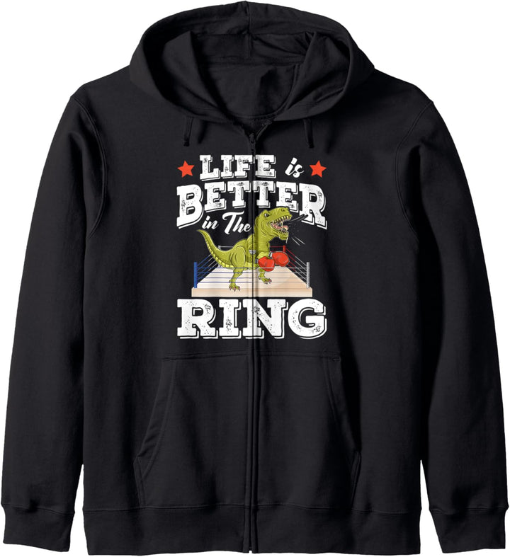 Boxshirt Herren Jungen T Rex Dinosaurier Vintage mit Spruch Kapuzenjacke