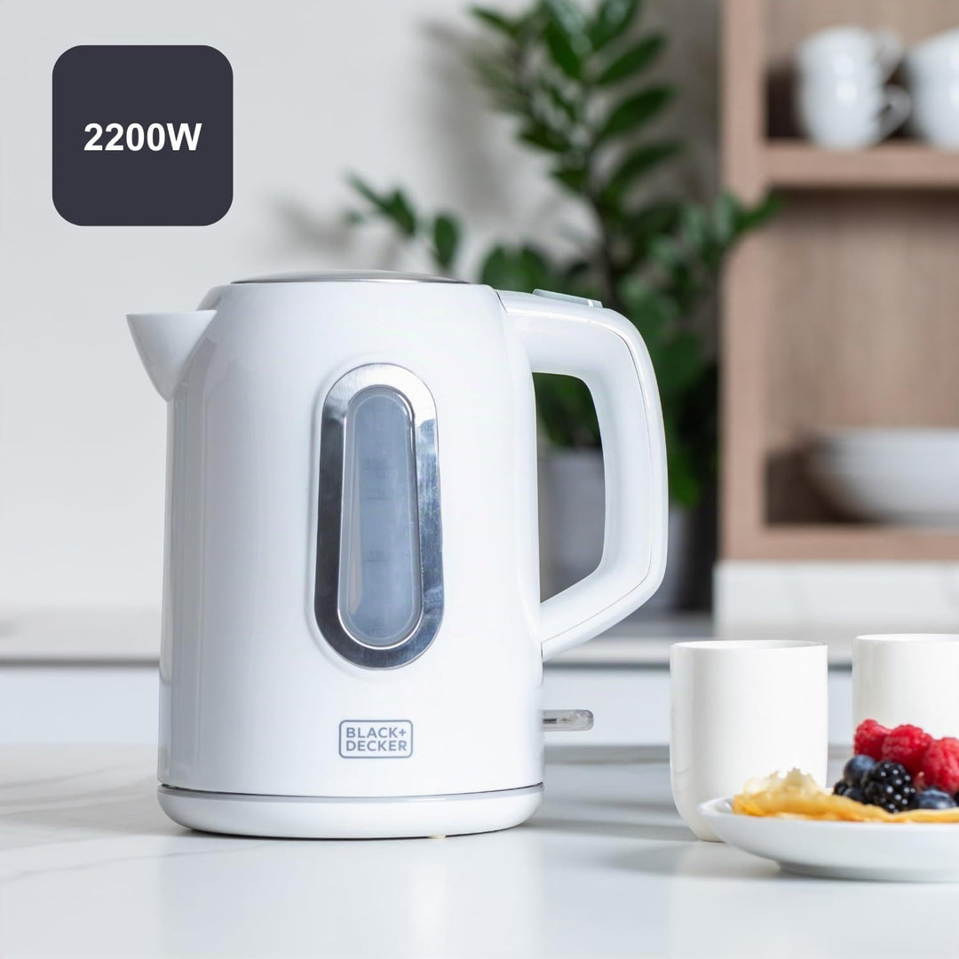 BLACK+DECKER BXKE2204E - Wasserkocher, 1,7 l, 2200 W, 360°-Sockel, leicht, Abschaltautomatik bei koc