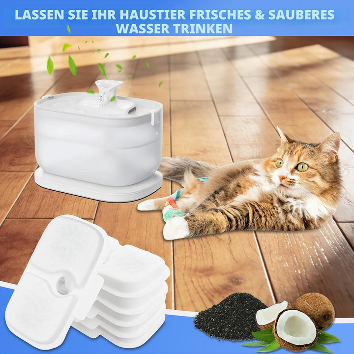 Kohlefilter Set kompatibel mit PETLIBRO Dockstream Katzenbrunnen, 24 Filterkartuschen und 24 Schwämm