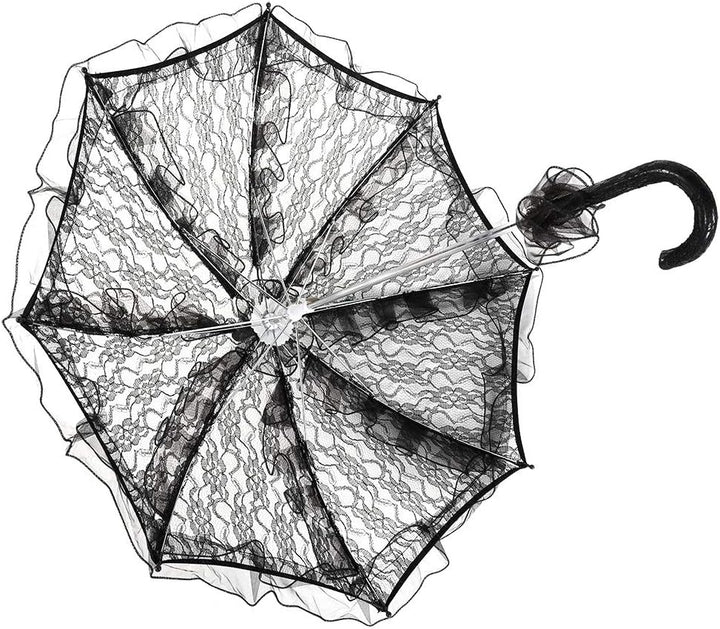 Verrückter Bridal Lace Cotton Umbrella, Blume Bestickt Regenschirm für Hochzeitsfeiern Tanzen Fotogr