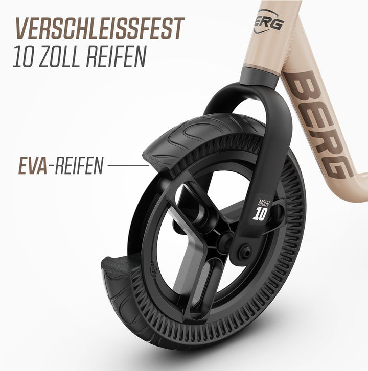 BERG MOOV 10 Laufrad | ab 2 jahre | bis zu 30 kg | 10 Zoll | Lenkrad und Sattel Höhenverstellbar | S