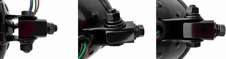 Germany Motorsports Motorrad Haupt Front Scheinwerfer Bullet Bates-Style schwarz E-geprüft universal