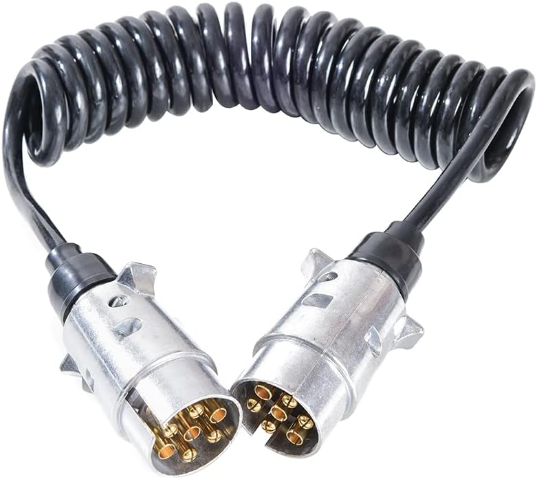 Anhänger Verlängerungskabel 7 Polig 2,9 Meter, 12V Anhänger Aluminiumlegierung Stecker Spiralkabel 7